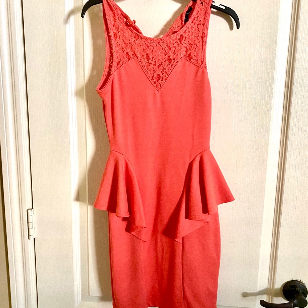 Peplum dress beautiful coral!